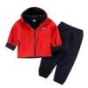 Set in pile autunnale e invernale per bambini, set due pezzi per capispalla e pantaloni da bambino e bambina, con cappuccio ispessito