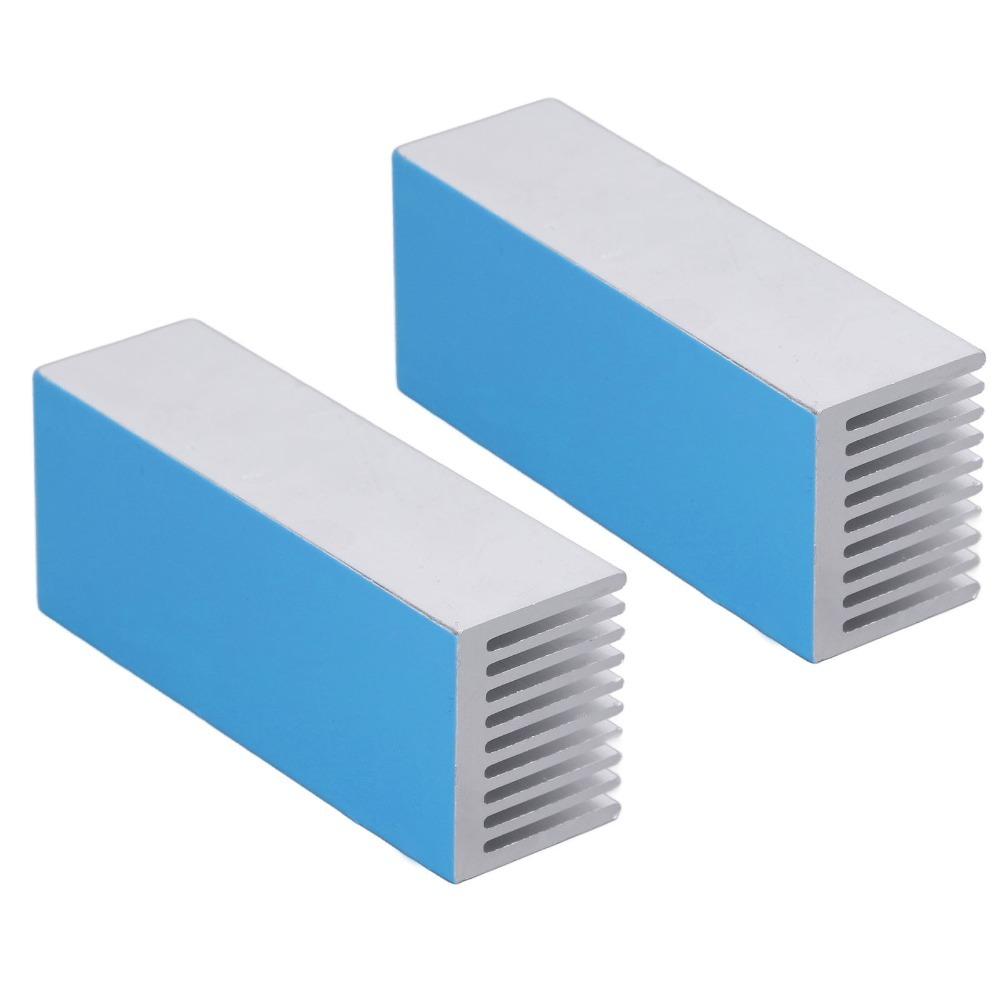 2Pcs 100x40x30mm Cooling Fins With Thermal Conductive Adhesive Aluminum Material Aluminum Heatsink Silver Aluminum Heat Radiator