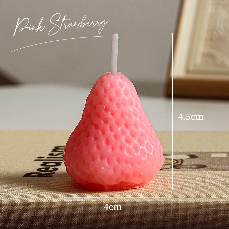 Strawberry Scented Soy Wax Candle - Cute Handmade Gift for Birthdays & Parties