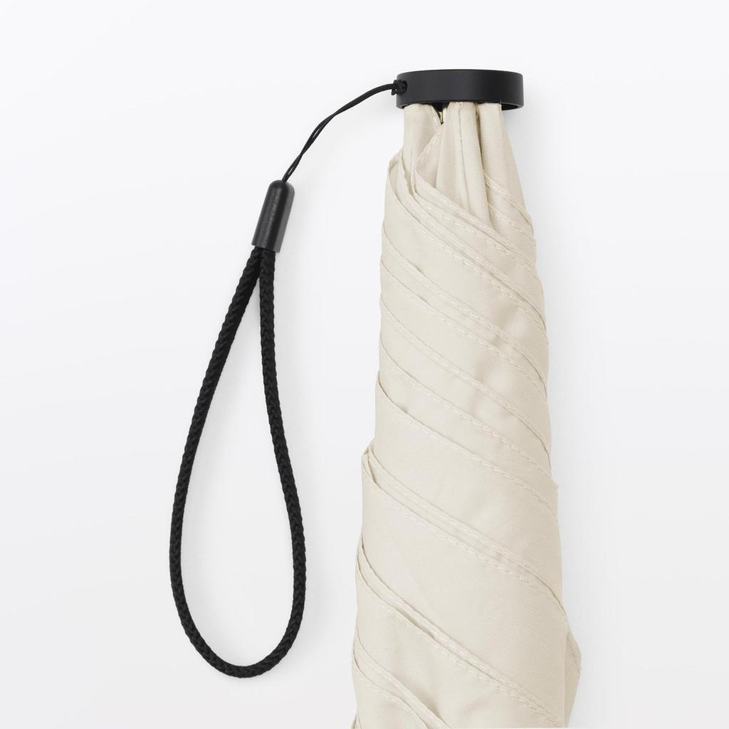 MUJI Lightweight Folding Umbrella UV Protection 90% Ivory Unisex 50cm DEA03A6S