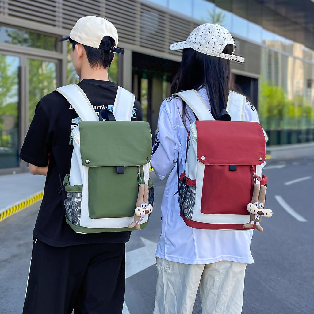 Schoolbag Fashion Contrast Flip Student School Bag Large Capacity Lightweight Art Student Backpack Leisure Commuter High Value Backpack