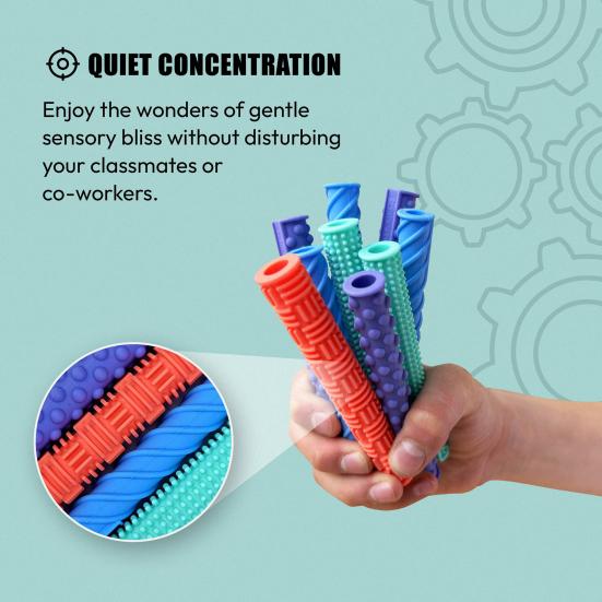 Silicone Pen Sleeve for Quiet Fidgeting Sensory Stress Relief Pen Mechanical Pencil Conversion Kit Teacher Gift for Classroom Supplies