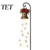 Wasserdichte LED-Rasenornamente Solar-Schneemann Gartenspießleuchte, Fließende Wasserfall-Lichterkette mit Außenhofdekorationen Stern Schneeflocke, Dekoration für