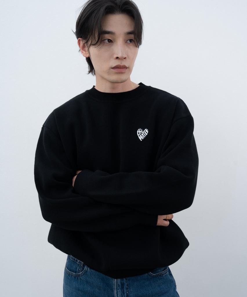 Deomati Mati Heart Wappen Round Knit - Black