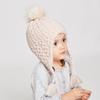LANGZHEN Cute Style Jacquard Technique Toddler Kids Infant Winter Hat Earflap Knit Warm Cap Fleece Lined Beanie Button Baby