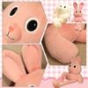 Adorable Pink And White Stuffed Bunny Toy For Girls Plush Rabbit Doll With Long Ears