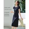 Mohan Yimei Lyocell Blend Twisted Neck Hollow-Out Midi Dress