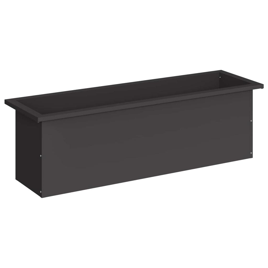 Garden Planter with LED Black 30 * 100 * 30 Cm Steel