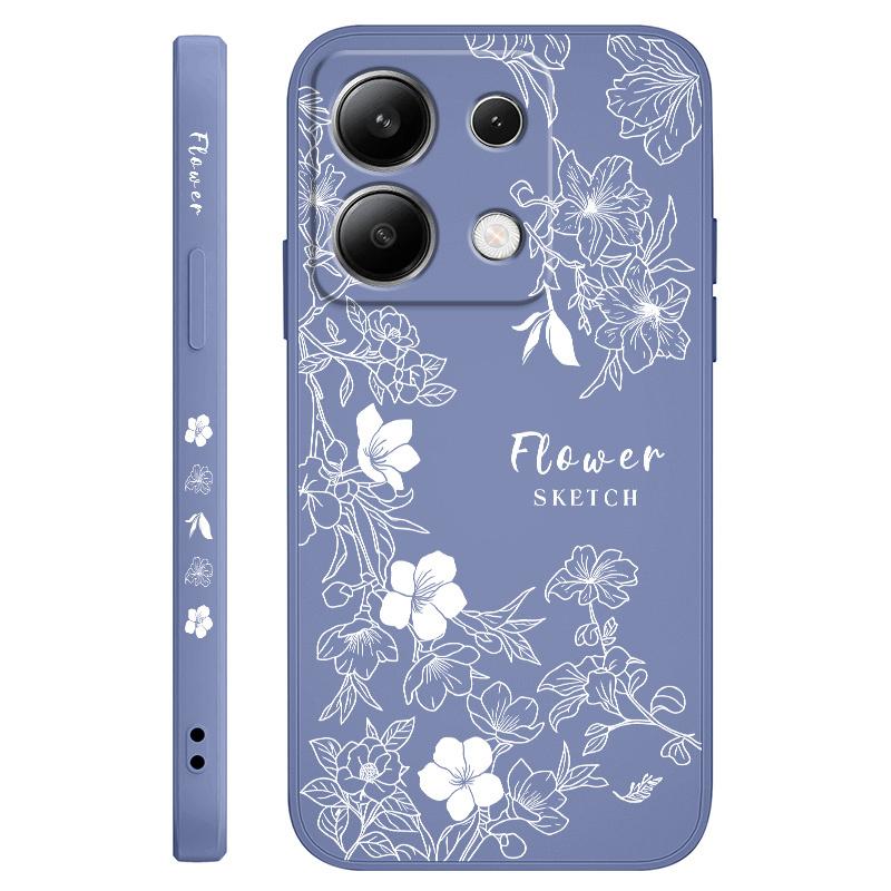 Line Morning Glory Phone Case For Xiaomi Redmi Note 14 13 12 12S 11 11S 10 10S 9 9S Pro Plus 4G 5G Liquid Silicone Cover