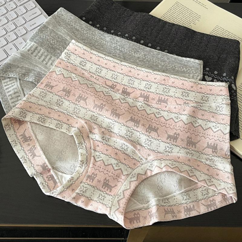 Women's Spring and Autumn Cotton 10A Antibacterial Extended Crotch Full Hip Free Hip Boxer Briefs Panties