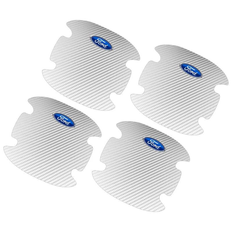 

Автомобильная наклейка 4 шт. Наклейка для защиты ручек дверей автомобиля Эмблема Автостайлинг Для Ford Fiesta MK7 Mondeo MK4 ST Focus MK1 MK2 MK3 Focus