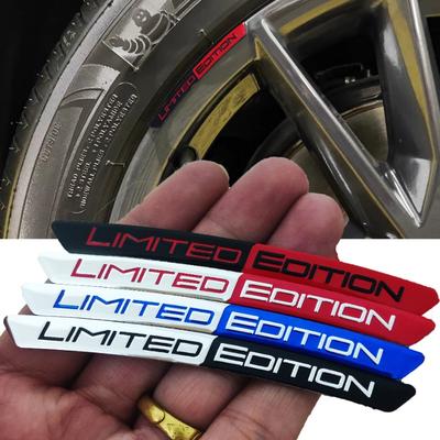 4ps Limited Edition Car Wheel Hub Stickers, Aluminum Car Decorative Decals, Motorcycle and Bicycle Wheel Hub Logo Badges