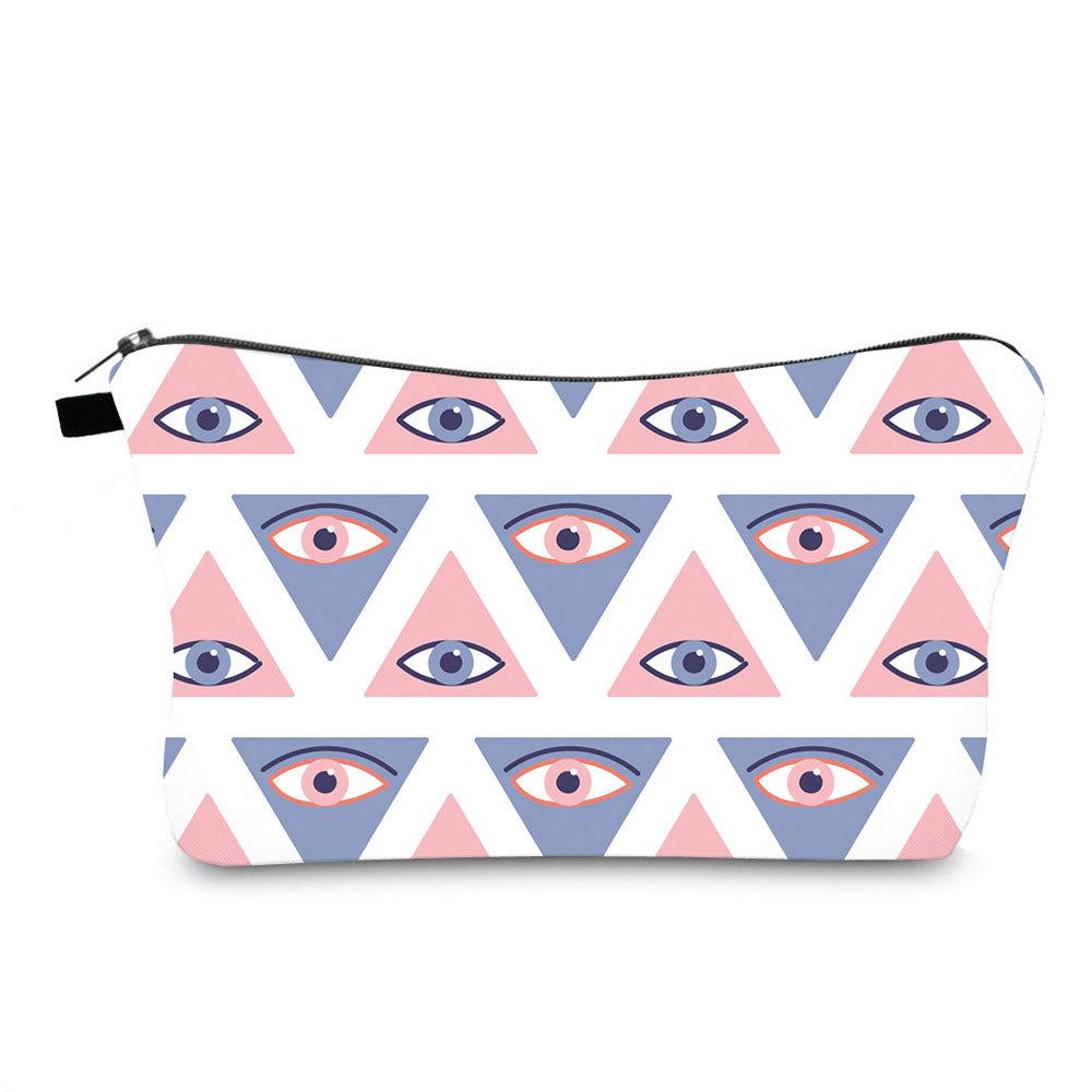 Women Eye Print Cosmetic Bag Toiletries Organize Travel Storage Case 6674 KTB