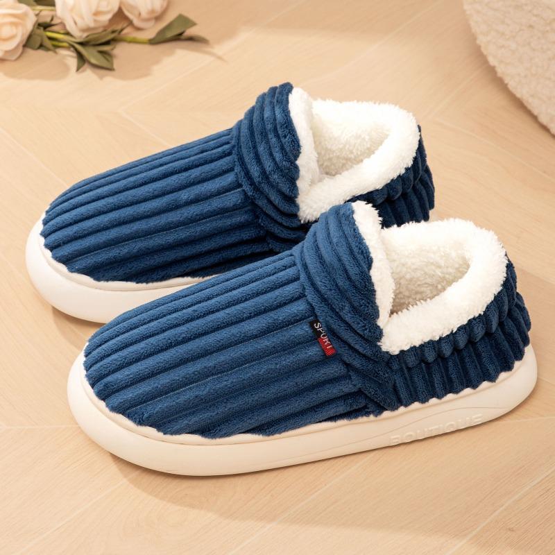 Cotton Shoes Winter Women's Home Slippers Cotton TEU Large Size Plush Shoes Versatile One-pedal Thermal Shoes