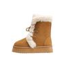 Women's Plus-Size Lace-Up Snow Boots - Faux Suede, Autumn/Winter 2025 New Style, Warm