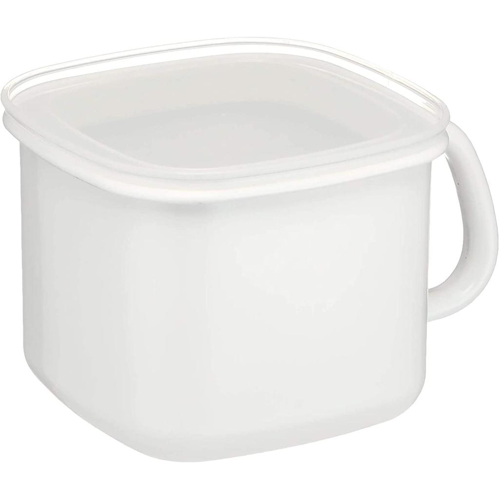 Fuji Enamel Miso Ready to White Pot, Enamel, Square, Use, N-KP,