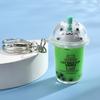 Přívěsek kočka Bubble Tea Kreslený Mléčný Čaj Přívěsky Klíčenky Módní akrylové kroužky na klíče Šperky na batohy a telefon