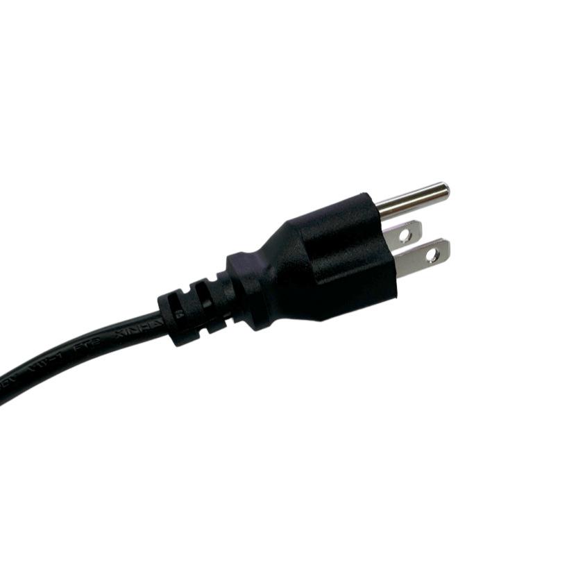 Black 2m ETL Cloverleaf Power Cord, 18AWG, US 3-Prong to C13.
