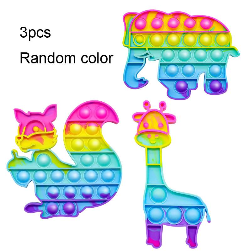 

3Pcs Rainbow Pop Push Bubblle Fidgeting Counter Stress Ease Toy Sets For Adult Kids Special Needs Sensory Toy Sets Interactive Toy Sets