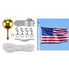 Outdoor Flagpole Hardware Repair '' Topper Gold Ball 4'' Cleat Hook 4pc Flag Clip Hooks