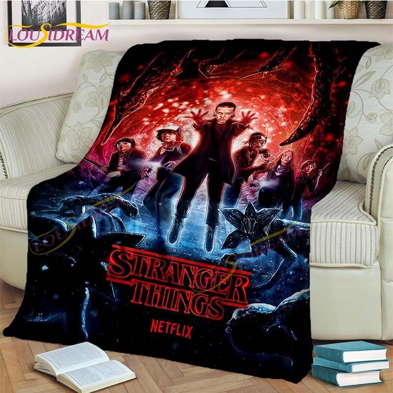 Deka Stranger Things Demodogs Kreslená flanelová deka Hororová deka do obývacího pokoje Rozkládací pohovka Dětský dárek Domácí dekorace