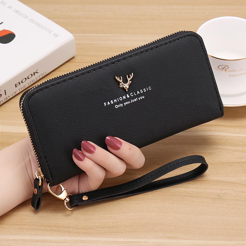 Women Fashion Zipper Wallets Purse Pu Leather Long Phone Clutch Bags CLE