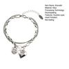 Heart Charm Bracelet Double-Layer Love Heart Alloy Bracelet Adjustable Bracelet with Heart Round Pendant Jewelry for Party Dating Anniversary Gift