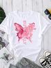 (Asian Size) Print O-neck style flower Fashion Female Casual Women's Top T Clothing Graphic Tee Short Sleeve T-shirts