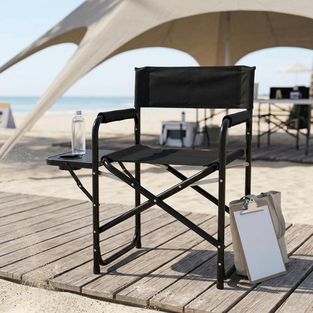 Folding Camping Chair with Side Table Leisure Furniture Sturdy