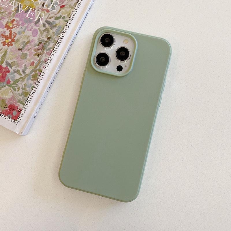 Luxury Frosted Soft Matte Silicone Solid Candy Case for iPhone 11 12 13 Mini 14 15 16 17 Pro Max X XS Max Shockproof Cover