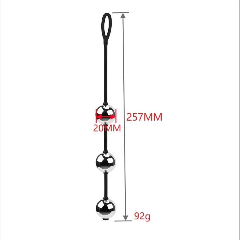 3 Size Metal Anal Beads Butt Plug Silicone Rope Geisha Balls Weighted Vaginal Kegel Exerciser Erotic Sex Toys for Woman