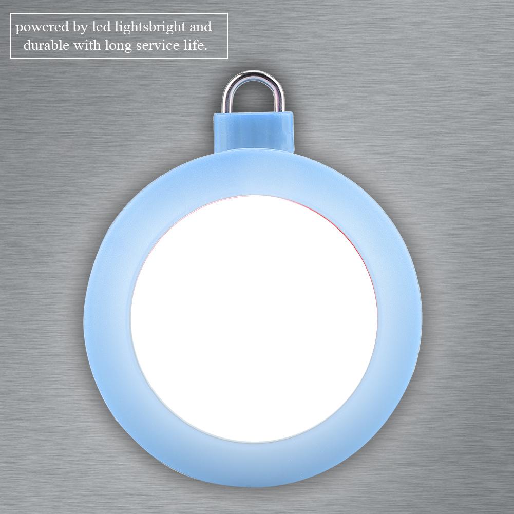 Mini COB LED Super Bright Round Camping Lights Outdoor Night Lamp with Hook((Blue)