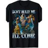Herren Lustiges Ironisches "Neck mich nicht, ich komme" Alpha-Wolf Grafik-T-Shirt - Kühnes Statement-T-Shirt mit Wölfen, Lockere Passform Lässiges Shirt für Jeden Tag &