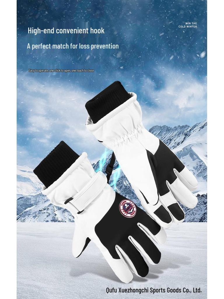 Unisex Warm Cold-Proof Ski Gloves for Night Running & Electric Vehicles