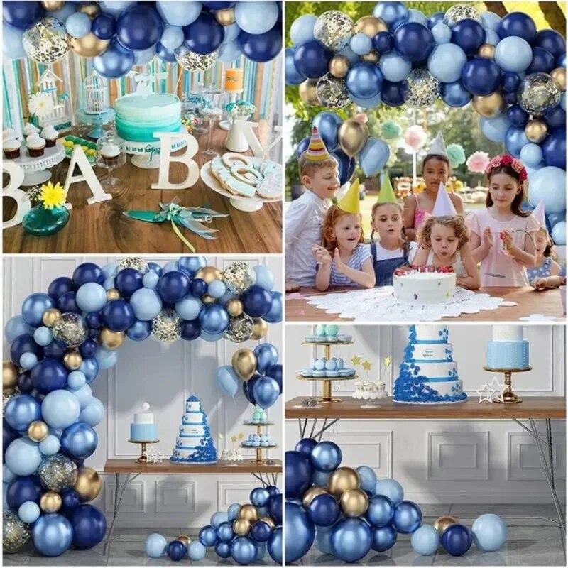 72Pcs Blue Balloon Garland Arch Welcome Baby Shower Valentines Day Birthday Party Wedding Decorations
