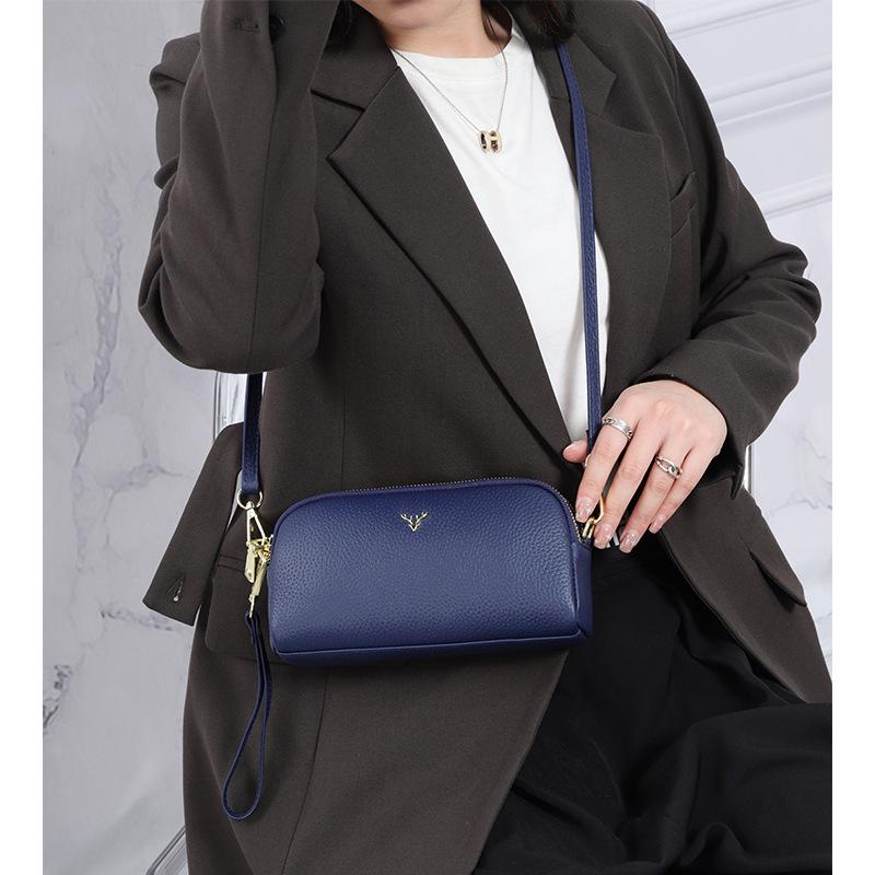 Γνήσιο Δερμάτινη Γυναικεία Τσάντα Crossbody - Νέα Μόδα Δερμάτινη Τσάντα Ώμου για Κινητό, Μεγάλη Τσάντα-Πορτοφόλι με Υφή Λίτσι, Μικρή Γυναικεία Τσάντα