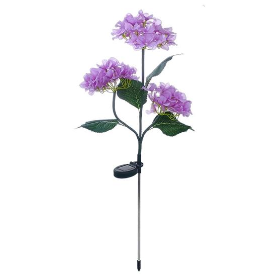 

3-Head Solar Hydrangea Flower Garden Light with Colorful LEDs Waterproof Outdoor Stake Lamp 1pc