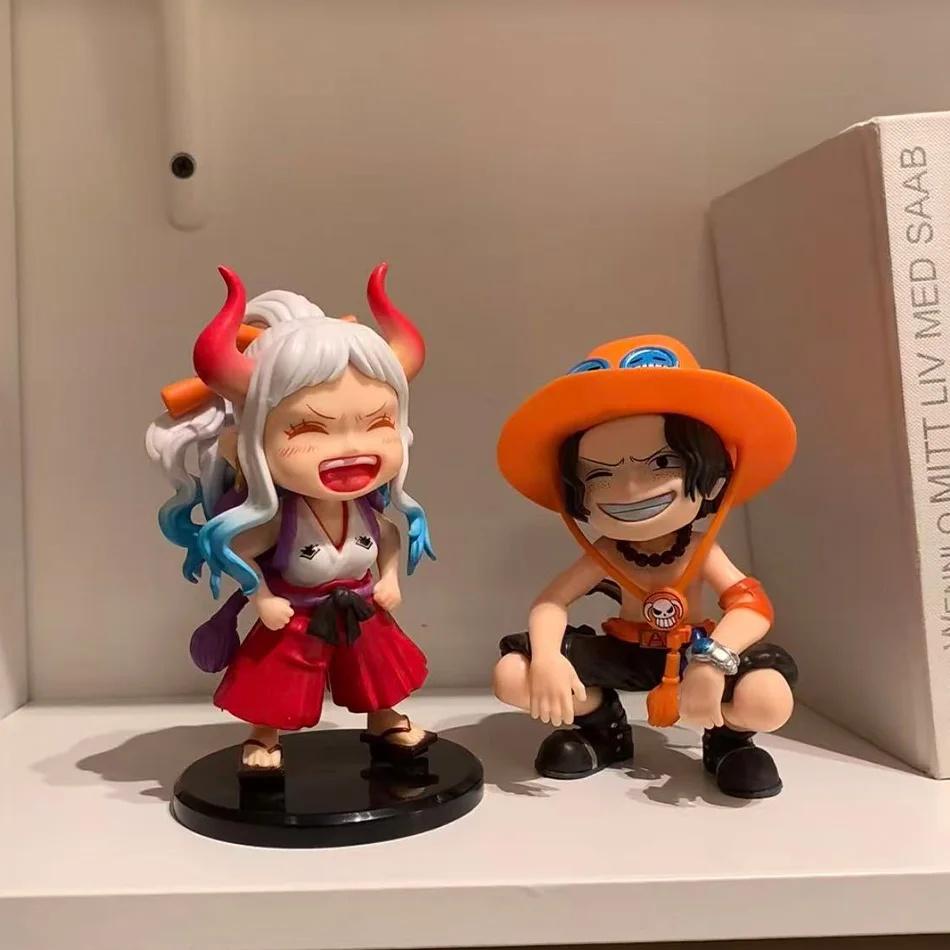 One Piece Anime Figure Doll Portgas D Ace Yamato Q Version Model Decor Peripheral Ornament Children Charm Birthday Gifts Toys