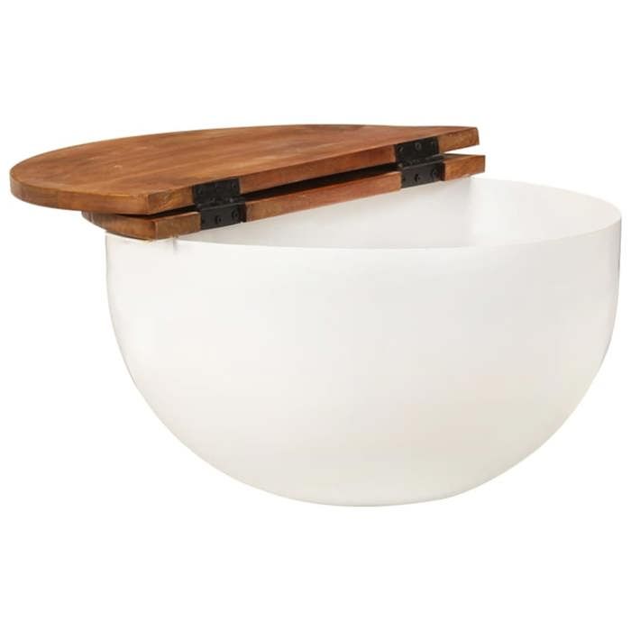 VidaXL Table Basse, Table d'Appoint avec Rangement, Bout de Canapé, Meuble Salle de Séjour Salon, Industriel, Blanc Bois de 351754