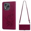 Elegant Butterfly Floral Flip Leather Phone Case for HONOR 400 Lite Long Shoulder Strap Wrist Lanyard Cover
