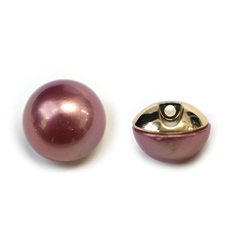 

aurora pearl button [purple] gold With pedestal color pearl button back hole tunnel purple 6 pieces [14mm] Twinkle Punpun Maru B-546