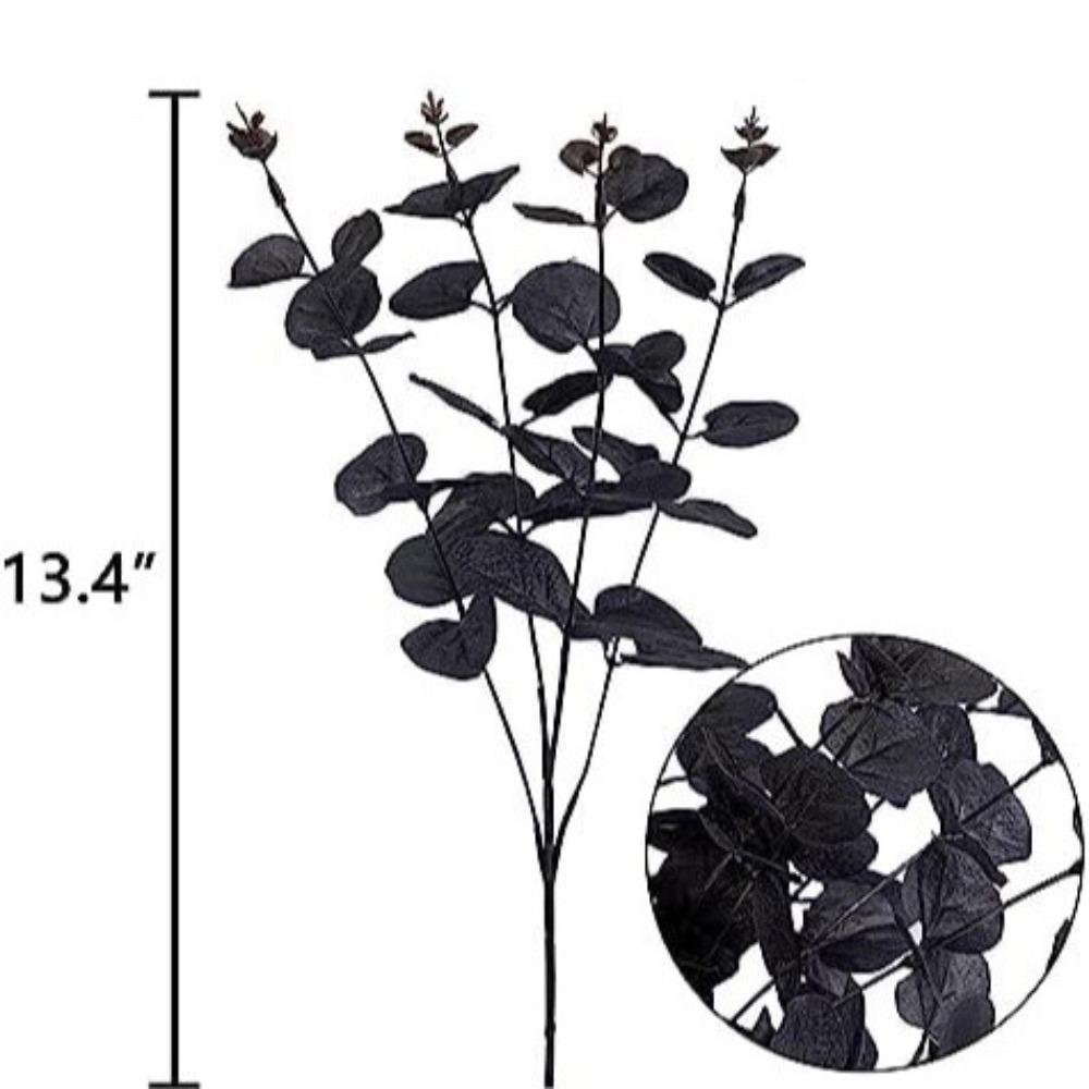 

Artificial Bouquet Autumn-Themed 4 - Fork Eucalyptus Bundle, Fake Plant for Halloween, Christmas and Home Decoration 3pcs