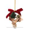 Exquisite Christmas Wreath Pendant Creative Pine Cone Bell Pendant Hanging Ornament  Balcony