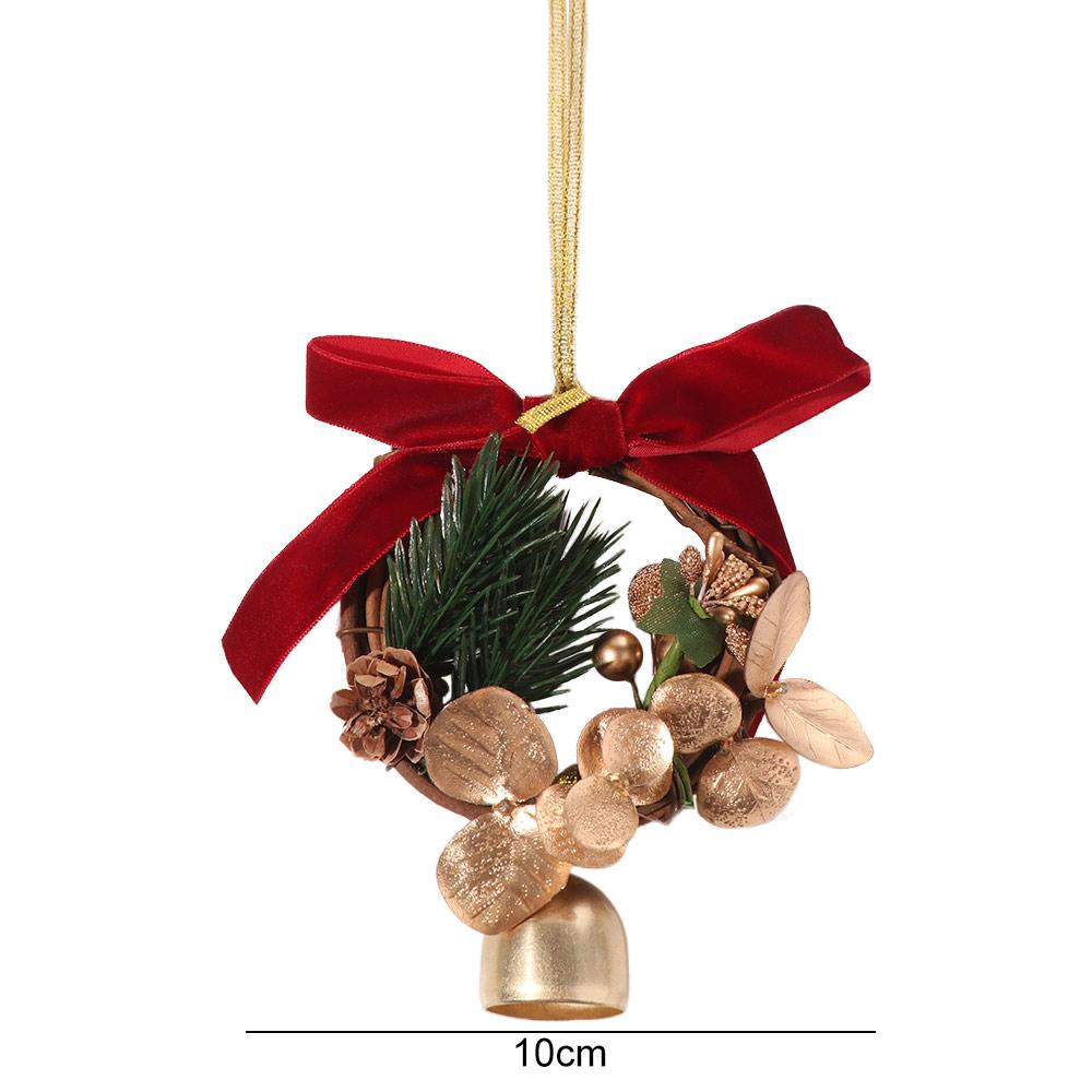 Exquisite Christmas Wreath Pendant Creative Pine Cone Bell Pendant Hanging Ornament  Balcony
