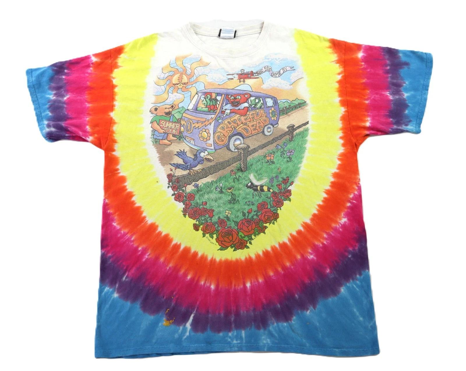 VTG 90s 1994 Liquid Blue XL GRATEFUL DEAD Tour Bears Garden Summer T Shirt 2XL