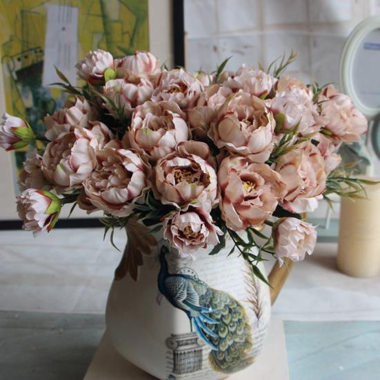 Artificial Silk Flower Peony Fake Flowers Bouquet Bride Wedding Party Home Decor