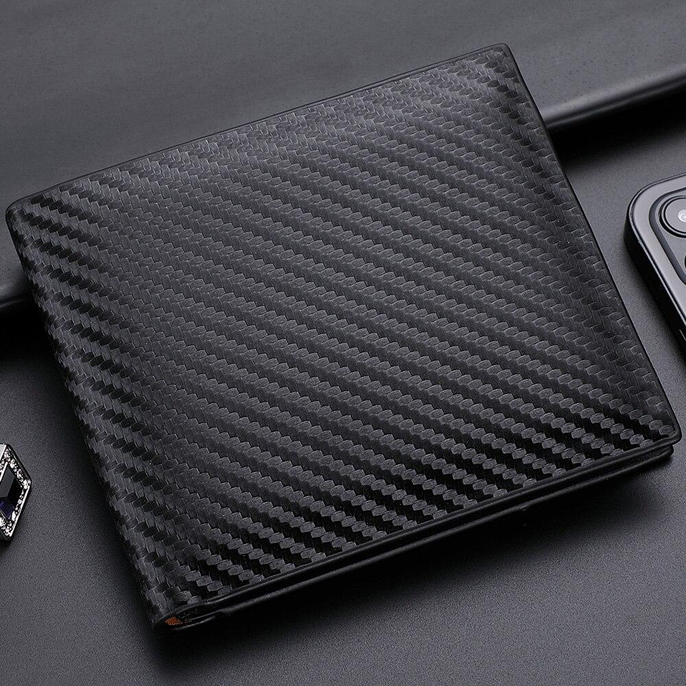 

New Carbon Fiber Short Wallet Men s Card Bag Integrated Zipper Change Bag Holder
