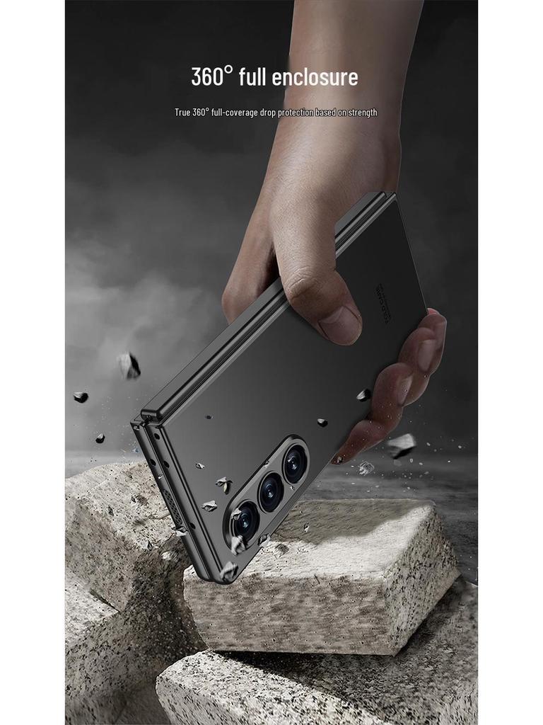 Samsung Fold6 Frosted Electroplated Protective Case - Full Coverage Screen-Integrated