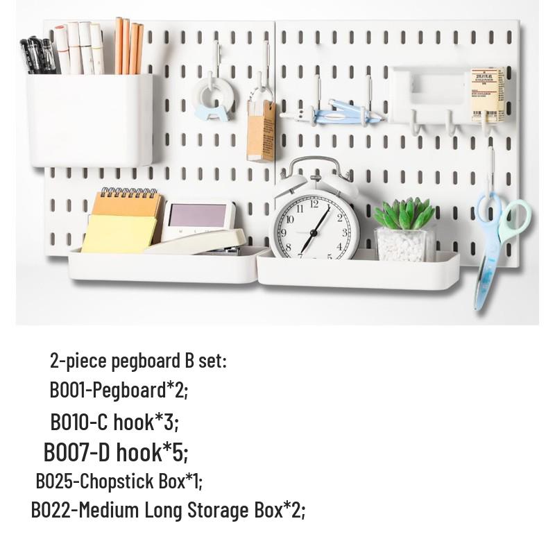Pegboard No-Drill Wall Storage Rack for Kitchen & Home Accessories