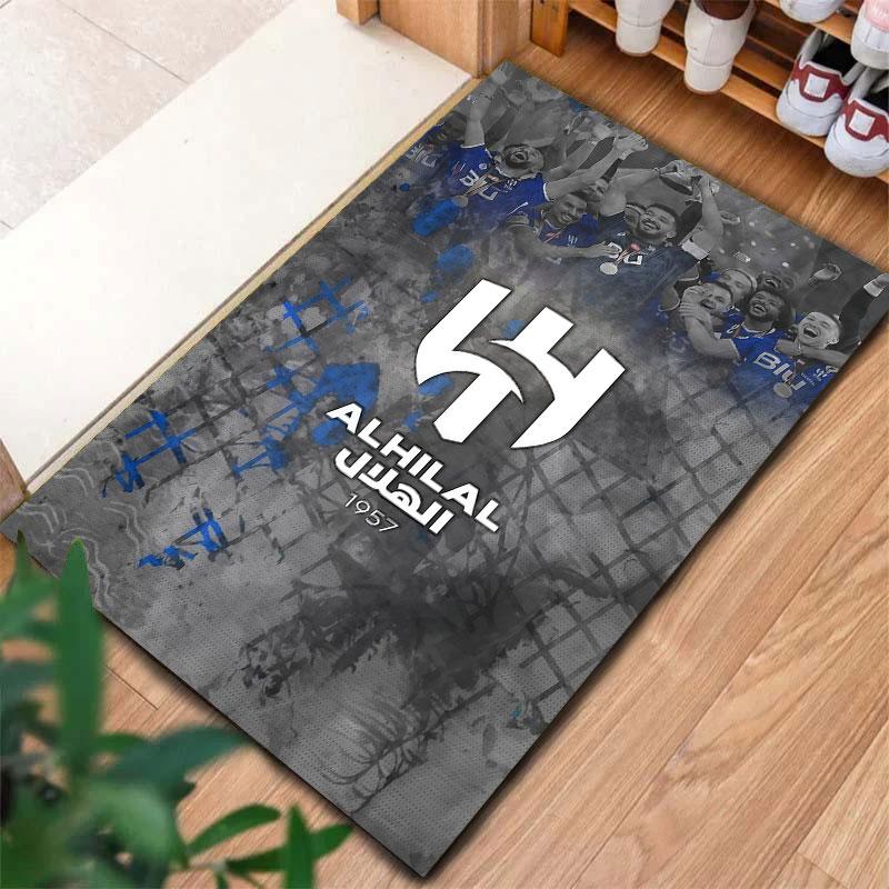 Tappeto Al-Hilal Saudi FC per Soggiorno Camera da Letto Casa Decorazione Divano, Tappetino Antiscivolo per Giochi Bambini